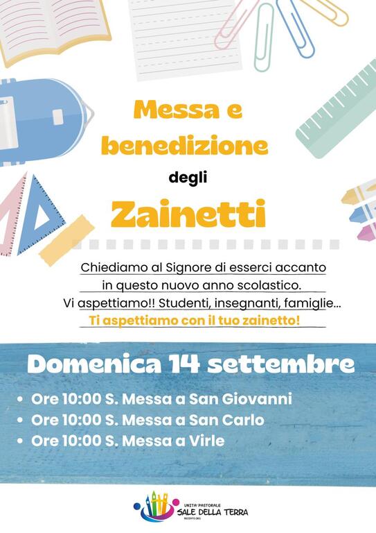 MESSA E BENEDIZIONE DEGLI ZAINETTI